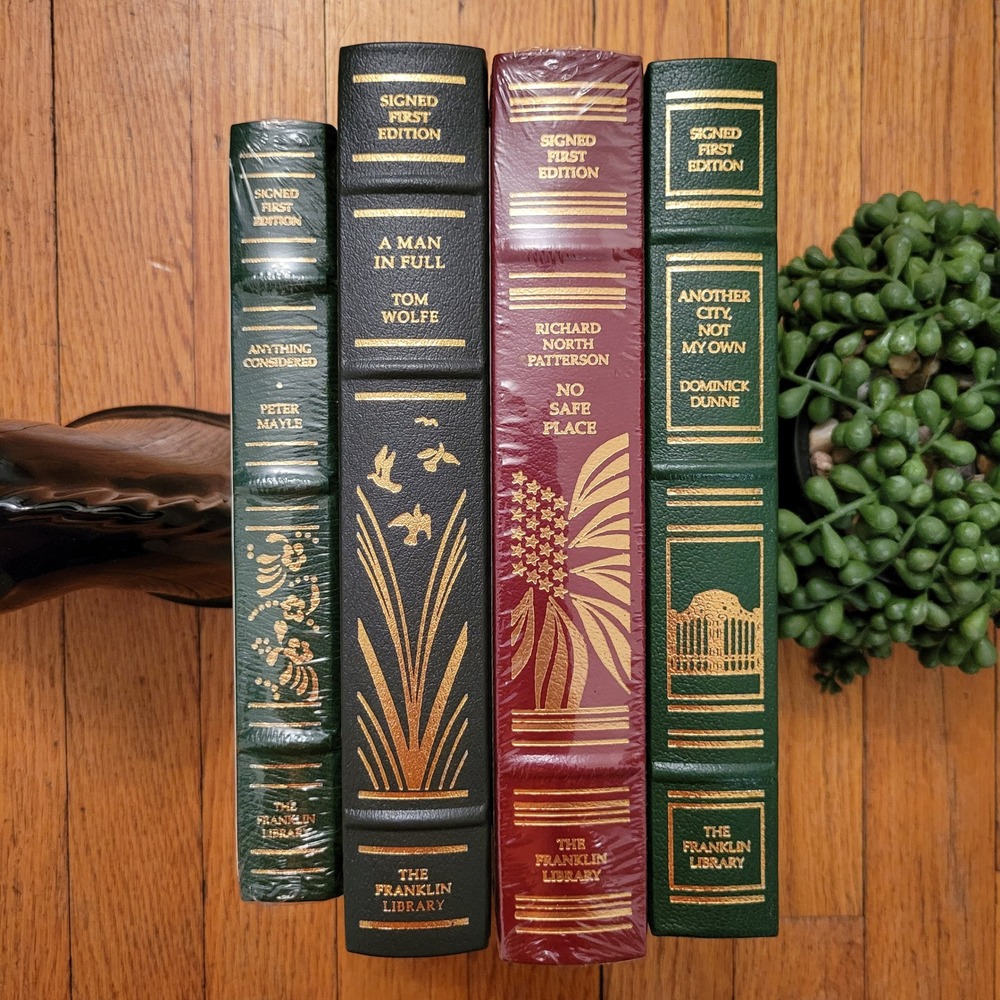 4 Franklin Library Signed First Editions Lot Leather Gold Gilded Decor‎ Academia
